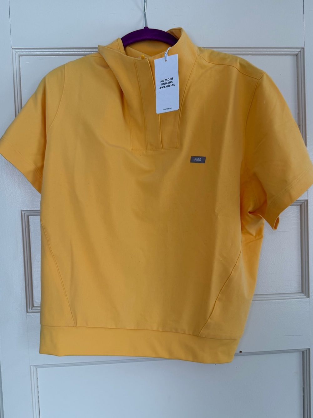 Figs Yellow Torella 1/4 Scrub Top in Dandelion